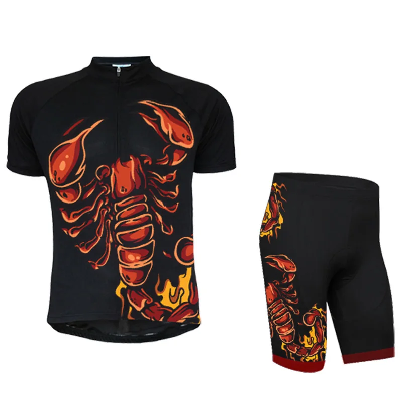 

LYCXTO Scorpion Short Sleeve Clothing Jersey Ropa Ciclismo Hombre Summer Cycling Clothing Triathlon Bib Shorts Suit Bike Uniform