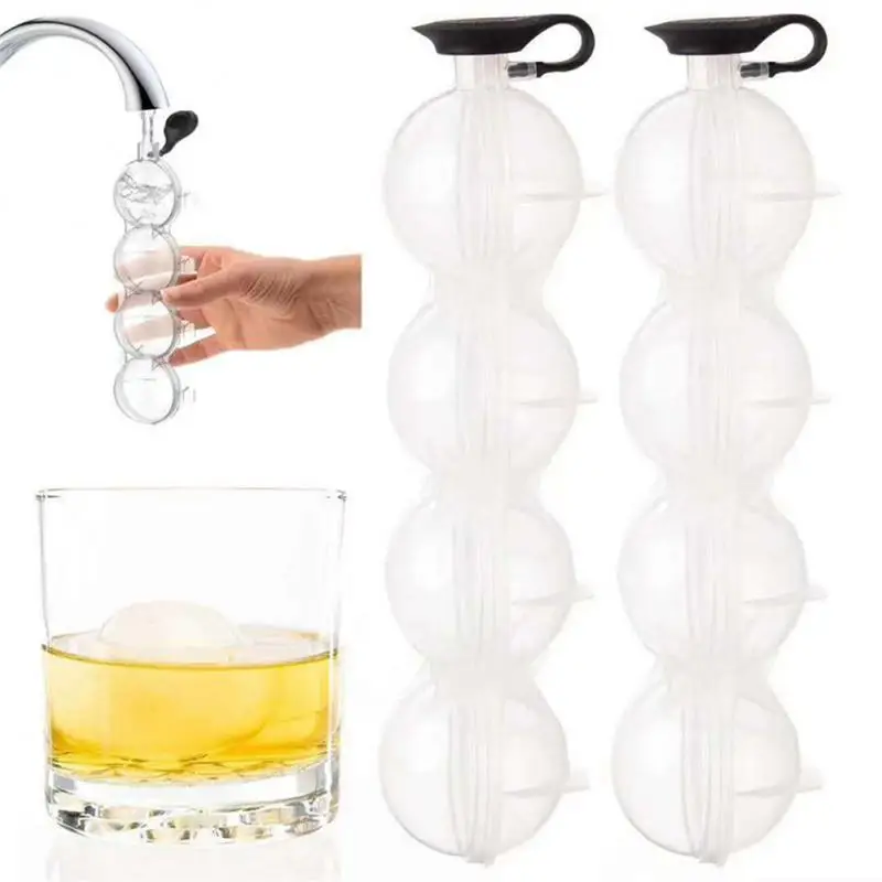 

4 Hole Makers Round Ice Hockey Mold Whisky Cocktail Vodka Ball Ice Mould Bar Party Kitchen Ice Box Ice Cream Maker Tool