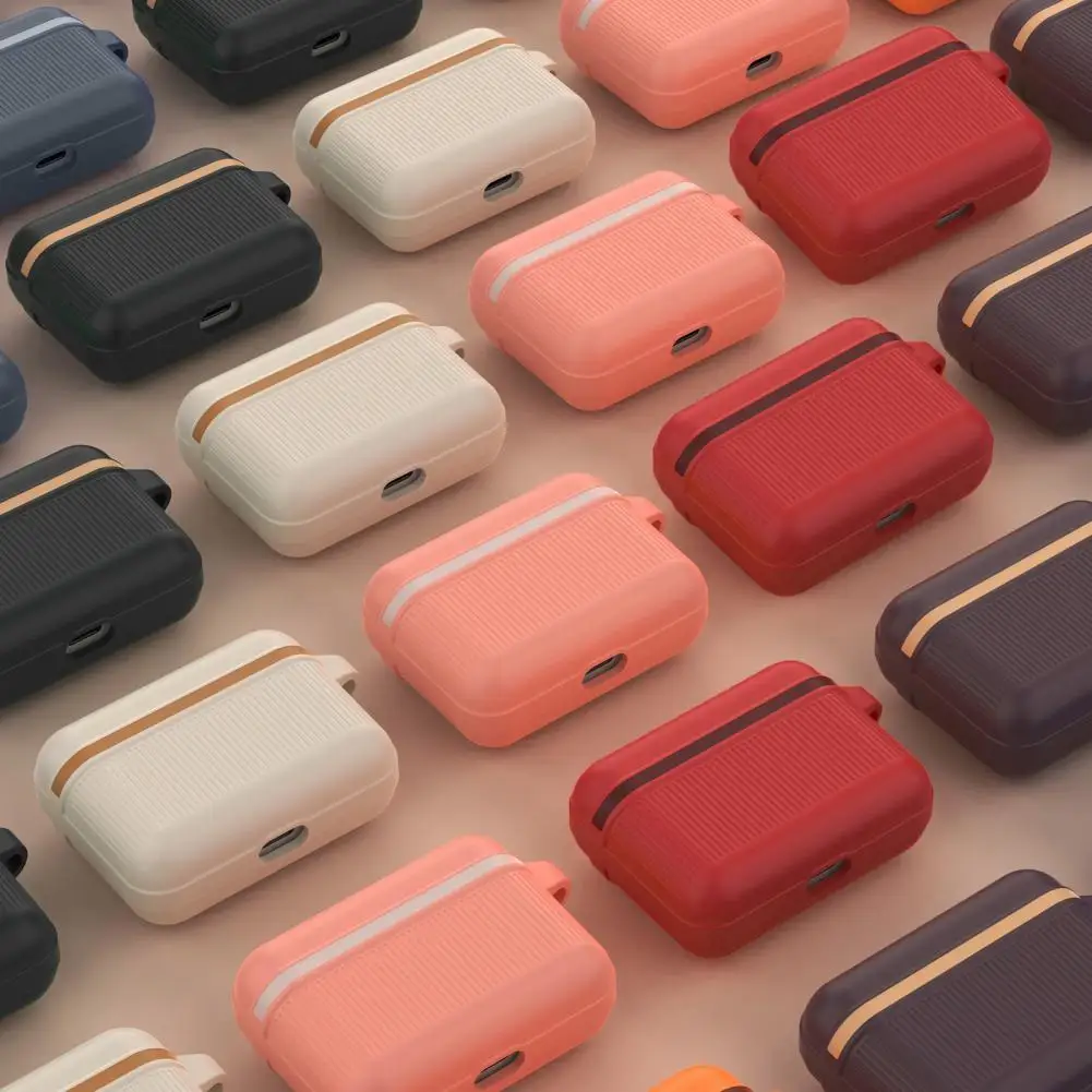 

Чехол для наушников полосатый силиконовый чехол для чемодана Bluetooth-совместимый защитный чехол для наушников для Airpods 3