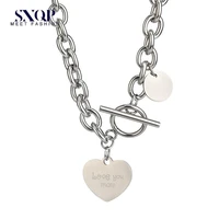 consize simple heart tag toggle necklace niche brand matching temperament love pendant new arrival 2022 women necklace