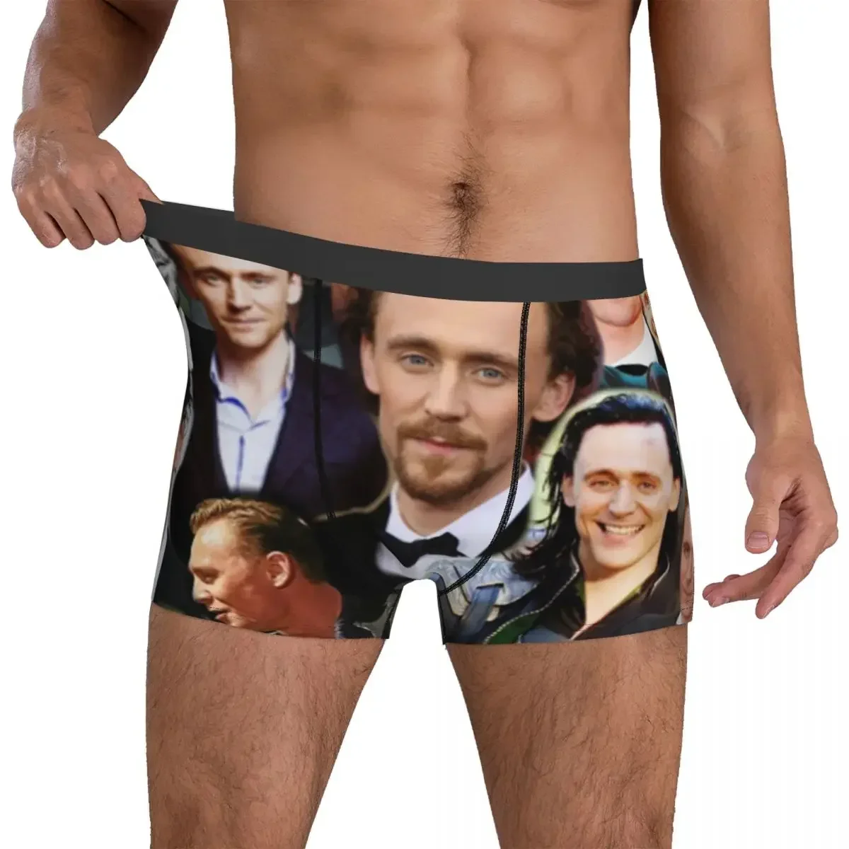 Трусы-боксеры шорты Tom Hiddleston трусики с фотоколлажем мужское дышащее нижнее белье