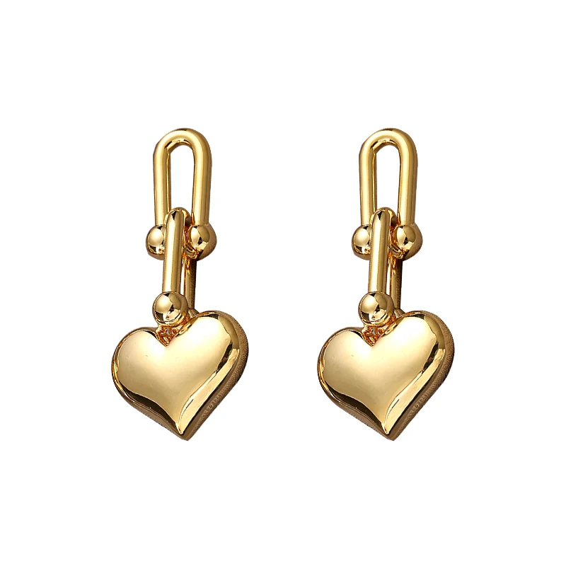 SLA Private 2025 Новые металлические серьги в виде персикового сердца из золота 8 карат