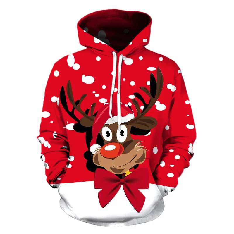 

2022, унисекс, Уродливый Рождественский свитер, Забавный Рождественский пуловер с 3D принтом, толстовка с капюшоном для мужчин и женщин, осенне-зимняя стандартная одежда