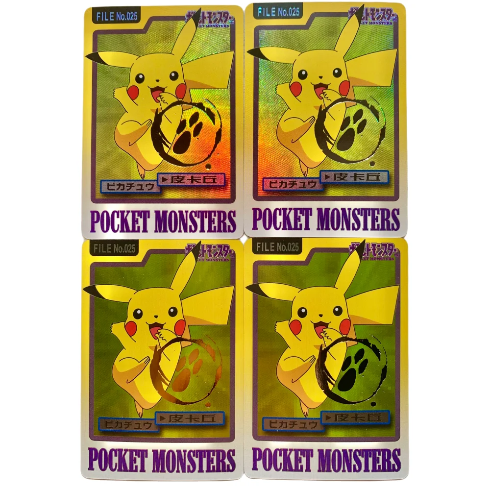 

1Pcs/Set Pokemon Megaton Kick Self Made Skill Collect Cards Anime Game Characters Refraction Reliefs Gold Stamping Flash Card