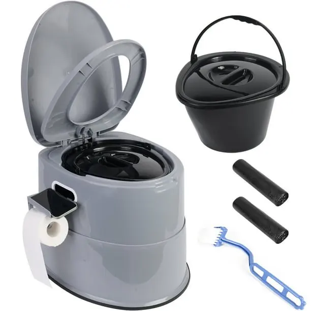 

Portable Camping Toilet for Travel, Boating and Trips,5.3 Gallon - Grey