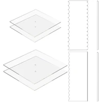 acrylic square cake discs set buttercream cake decorating tools with 4 square discs icing scraper and 2 center dowel