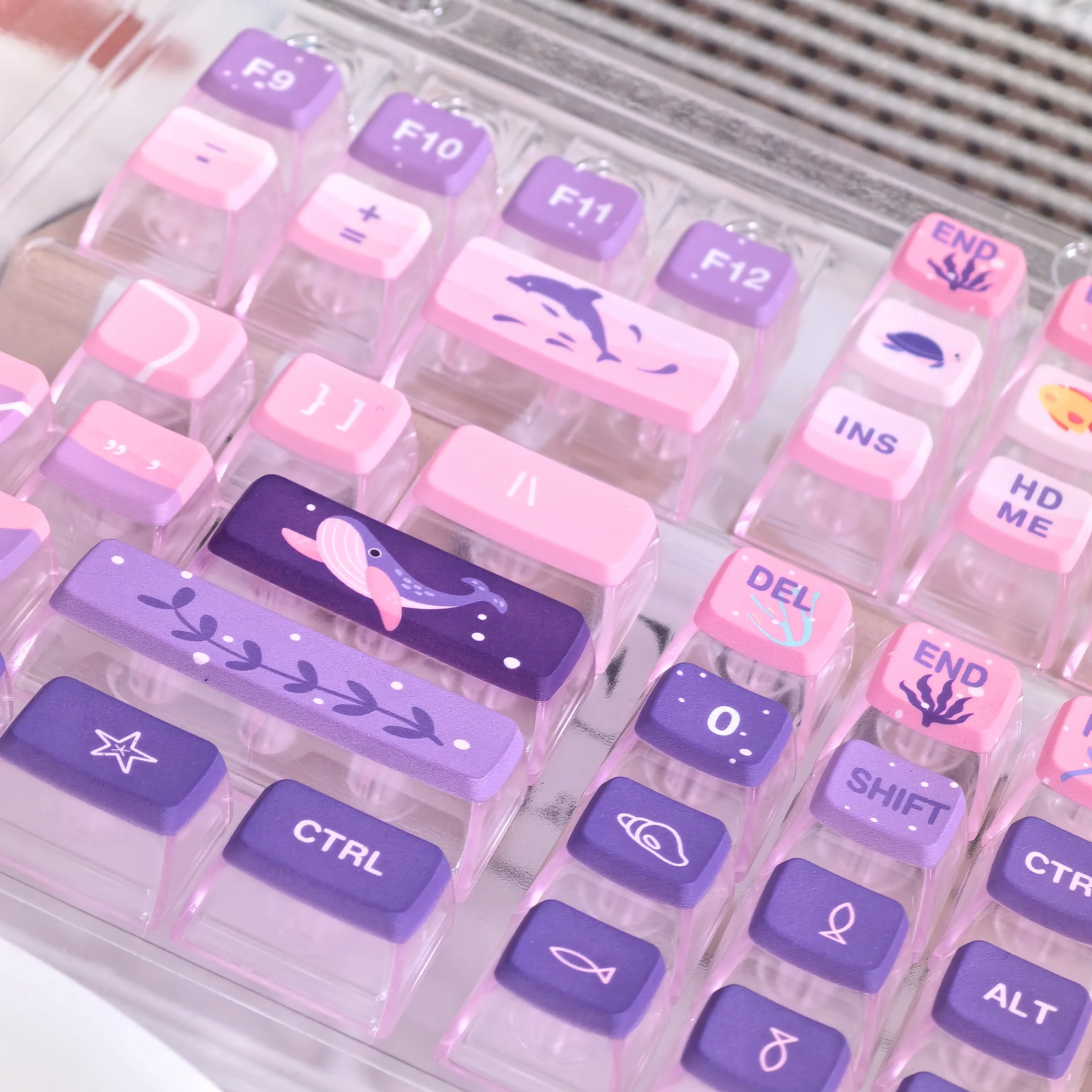Подводный мир Keycap Кристальный пудинг полупрозрачный 117-клавиши Asa высота Pbt + Pc