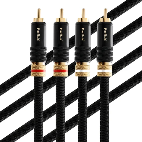 Аудиокабель Canare L-4E6 RCA Соединительный кабель RCA Посеребренный фиксирующий разъем RCA HIFI 2RCA Кабель с черной оплеткой