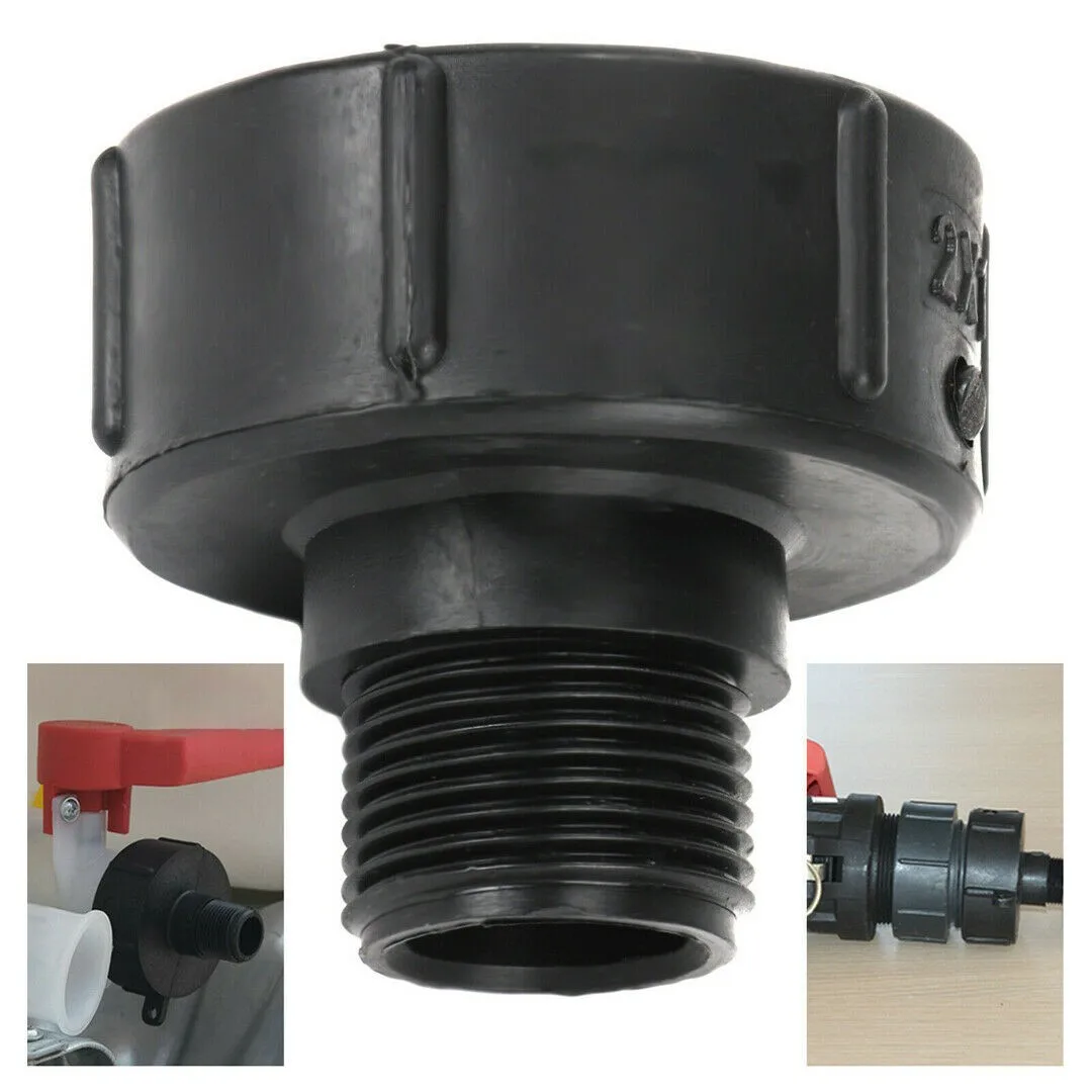 

1 Inch External Thread/Fine Pitch S60x6 55 / 60mm Black Connection Connecting Hose Fitting IBC Water Tank PVC Plastic