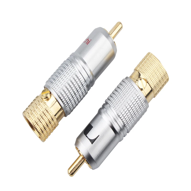 Nakamich 8 шт. 10 мм позолоченный RCA разъем для Hi-Fi аудио соединительного кабеля