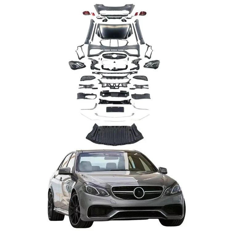 Фото Полный комплект обвеса для E-Class W212 2009-2013, обновление до стиля E63: передний и задний бамперы, решетка радиатора, блок фар №1