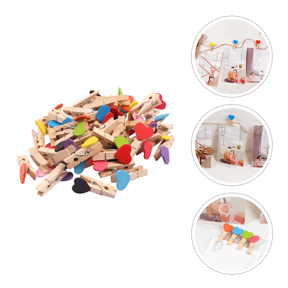 

1 Set Wooden Picture Clips Photo Hanging Clips Coloful Photo Pegs Photo Holder