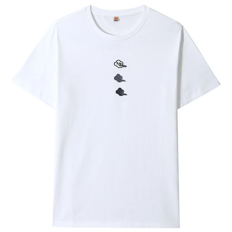 

6414 Men's T-Shirts Summer Short Sleeve t shirt men Simple creative design line cross Print cotton Brand shirts Men Top Tees