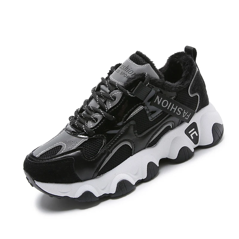 

Женские кроссовки из микрофибры с сетчатым верхом, на шнуровке, дышащая женская обувь на массивном каблуке, нескользящая обувь с защитой от ...