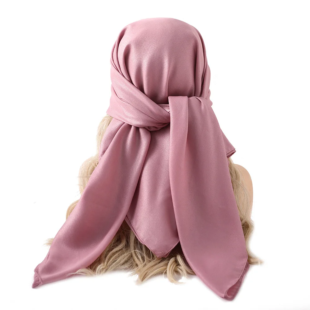 

110X110CM Square Hijab Wrap Shinny Muslim Women Headwrap