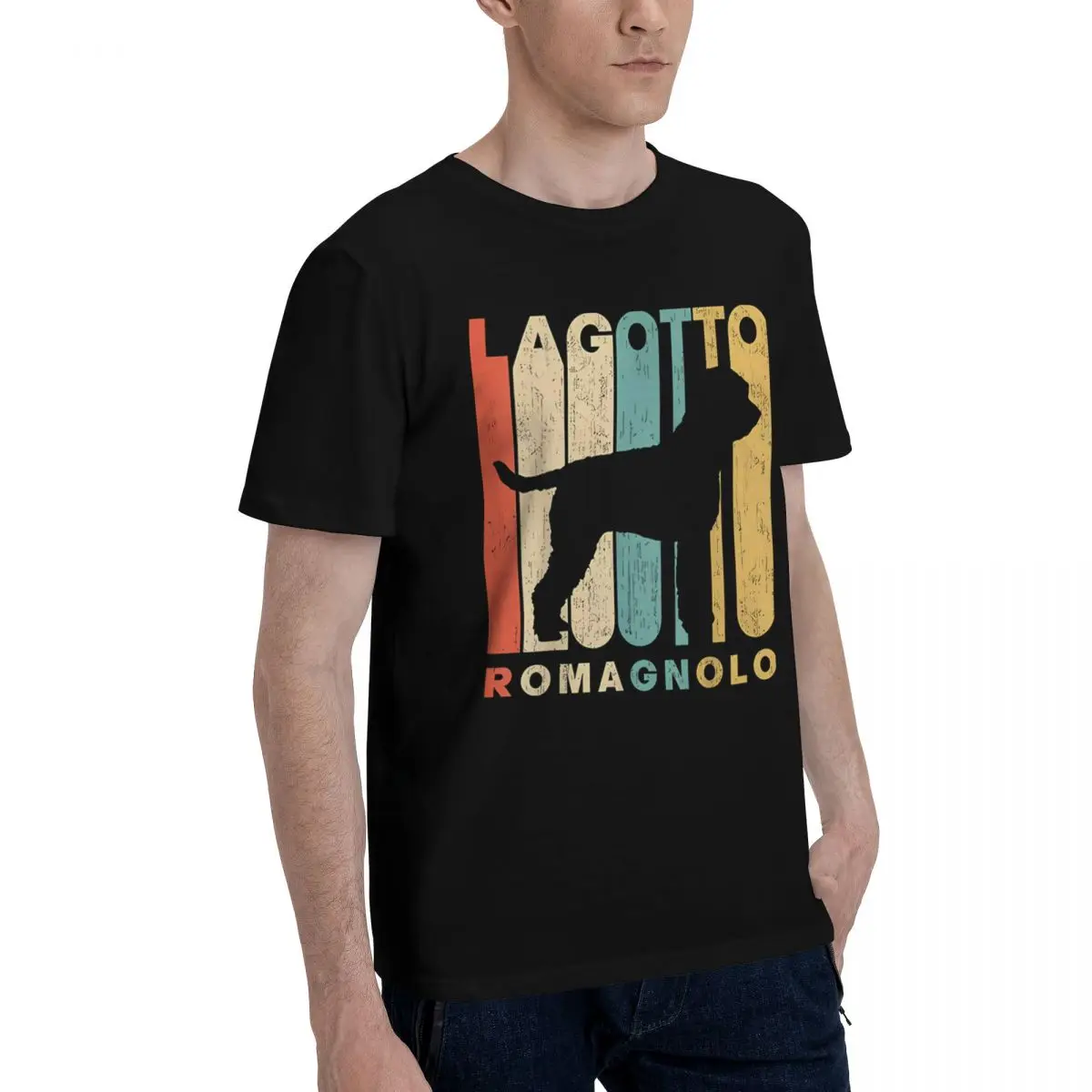 Lagotto Romagnolo Silhouette 1 100% хлопок повседневные дышащие удобные топы забавные мужские