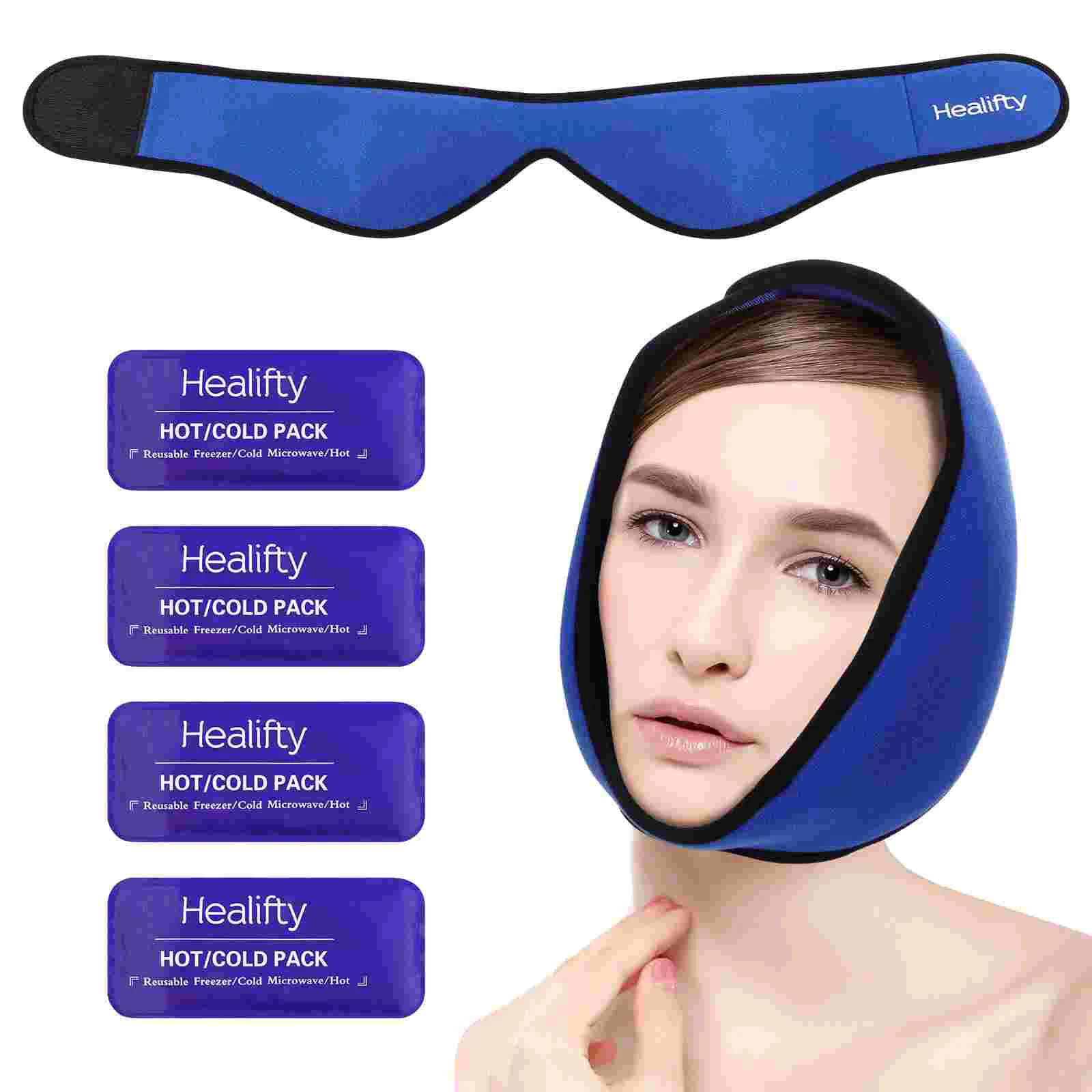 

Healifty Reusable Hot Cold Pack 4pcs Ice Pack 1pc Hook & Loop Adjustable Stretch Wrap for Inserting Pack