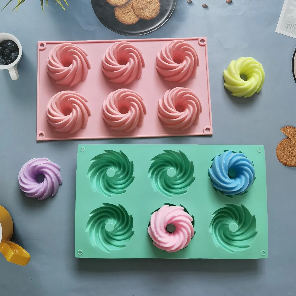 

15 Holes Spiral Shape Silicone Cake Mold Mousse Dessert Baking Chocolate Donuts Bakeware Pastry Mould