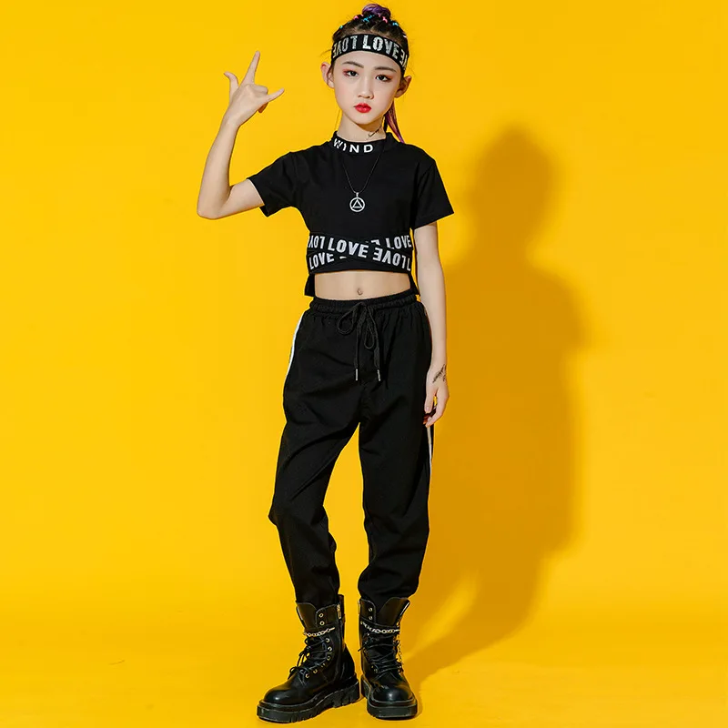 

Комплект одежды для девочек, футболка с надписью и штаны, комплект из 2 предметов, уличная одежда для девочек-подростков, одежда в стиле хип-хоп, 6, 8, 10, 12, 14, 16 лет, на лето