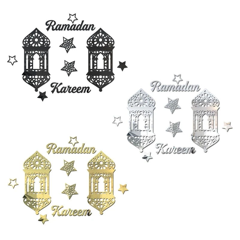 

Islamic Muslim Wall Stickers Eid Mubarak Ramadan Kareem Lantern Stickers Window Clings for Eid Ramadan Decorations Home Wallpap