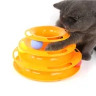 Трехуровневая игрушка для домашних животных, кошки, табличка, Интерактивная башня, треки, диск для кошки, интеллектуальный, любопытный, четыре диска