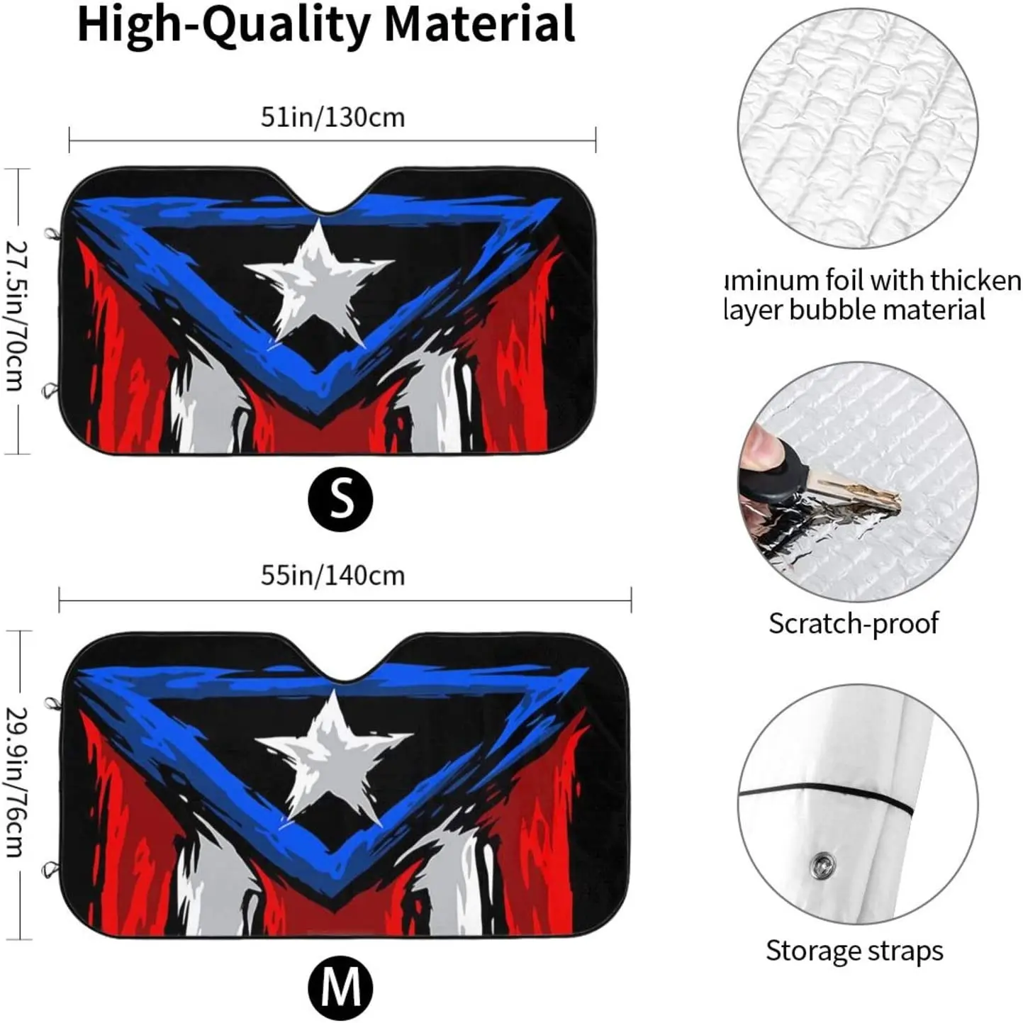 Козырек на лобовое стекло MSACRH для автомобиля флаги Пуэрто-Рико козырек от солнца