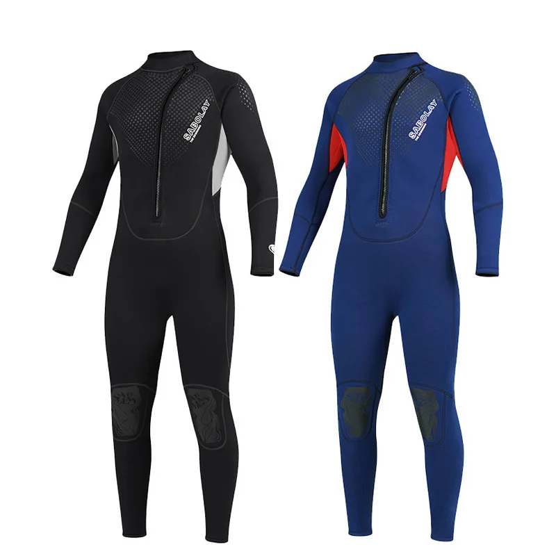 

Men's 3MM Wetsuit One-Piece Long-Sleeve Thickened Warm Thermal Anti-Jellyfish Diving Swimming Bathing Surfing Snorkeling Suit