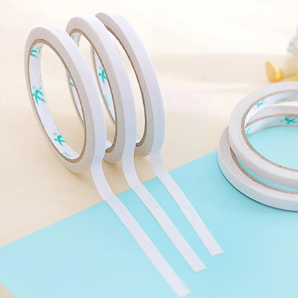 

5 Rolls 6m*8mm/10mm White Double Sided Adhesive Tape Double Sticker Adhesive School High Gel Quality Supplies Sided Tape Of J6e1