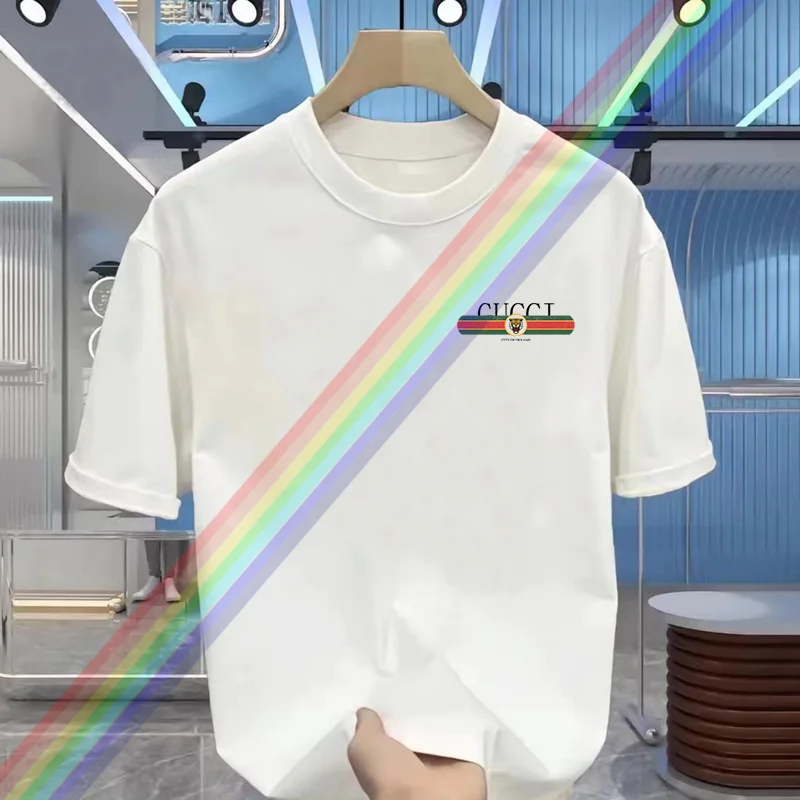 Мужская черная хлопковая футболка с принтом тигра