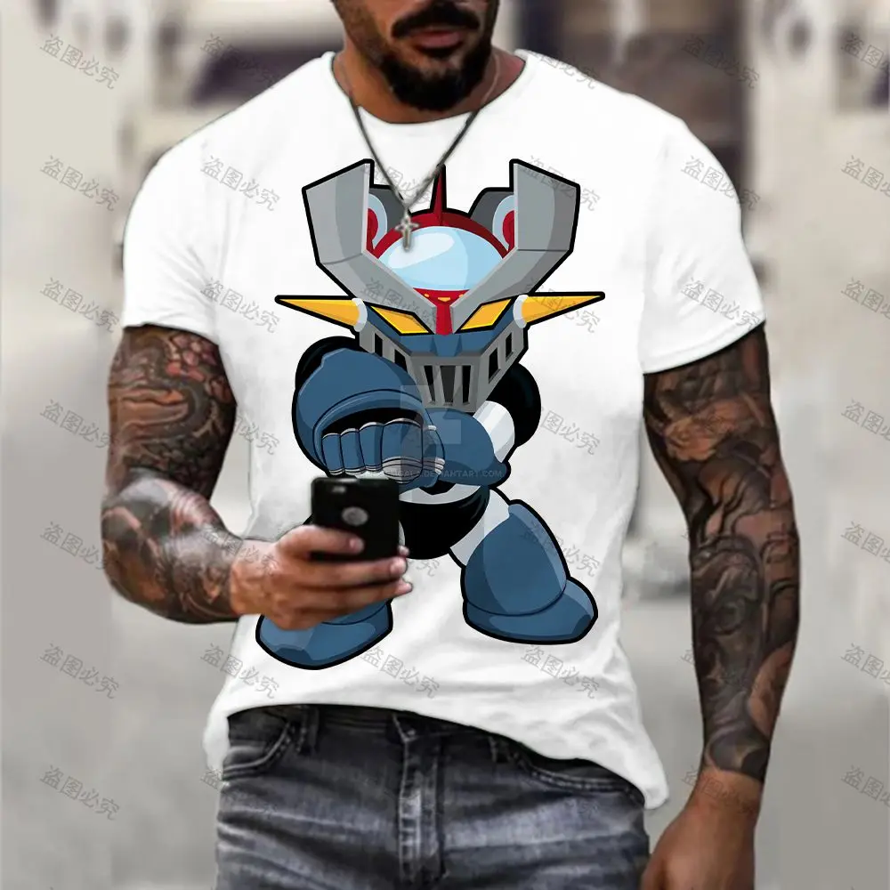 

Y2k Couple Mazinger Z Streetwear Breathable Fabric Luxury T-shirt 2022 Fashion Anime Hip Hop Trending Products Short Sleeve Men