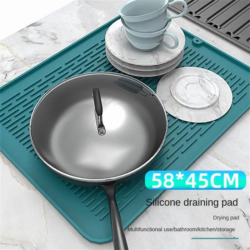 

Hot Sale Insulation Mat Modern Minimalist Drain Mat Solid Color Heat Insulation Pad Mat Sink Mat Large Silicone