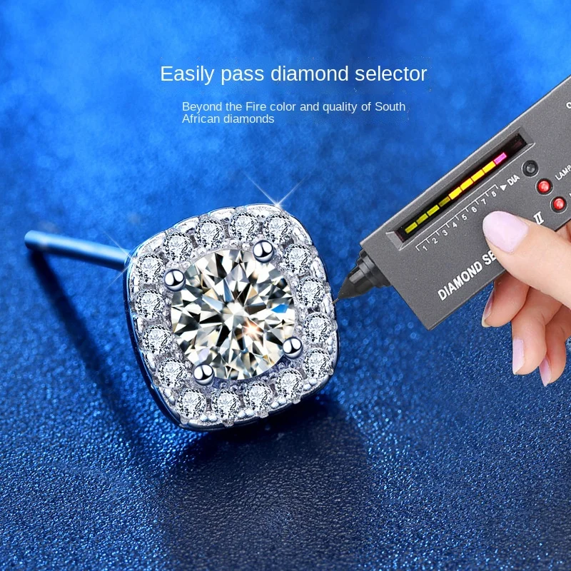 

Женские серьги из серебра 0,5 пробы с муассанитом карата