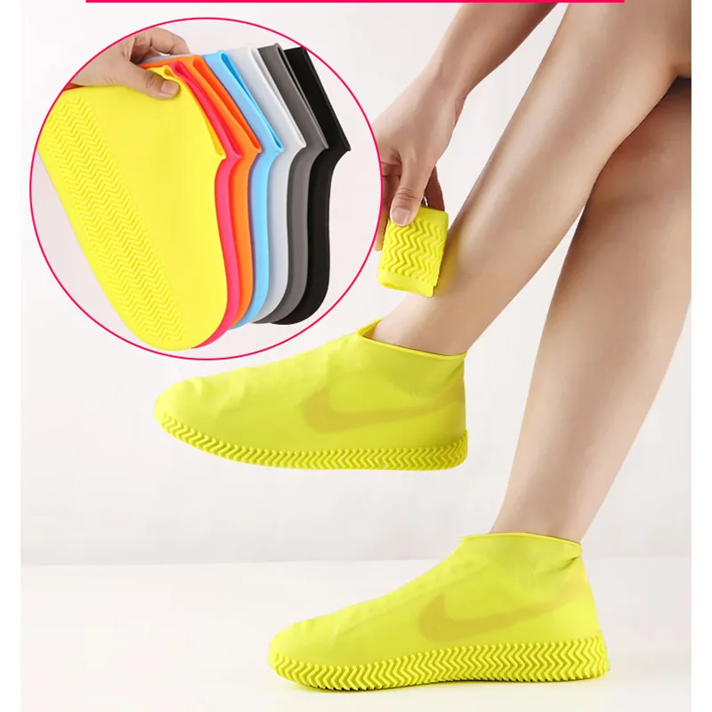 

Vintage Rubber Boots Reusable Latex Waterproof Rain Shoes Cover Non-Slip Silicone Overshoes Boot Covers Unisex Shoes Accessories