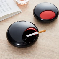 slide cover style windproof round ashtray eco friendly portable cars home creative smoke accessory heat resistant ash tray