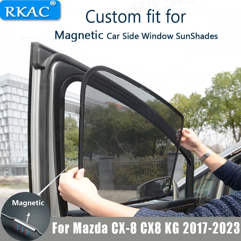 

Магнитные занавески под заказ, защита от УФ-лучей, автомобильные окна, солнцезащитный козырек, солнцезащитный козырек для Mazda CX-8 CX8 кг 2017-2023, украшение