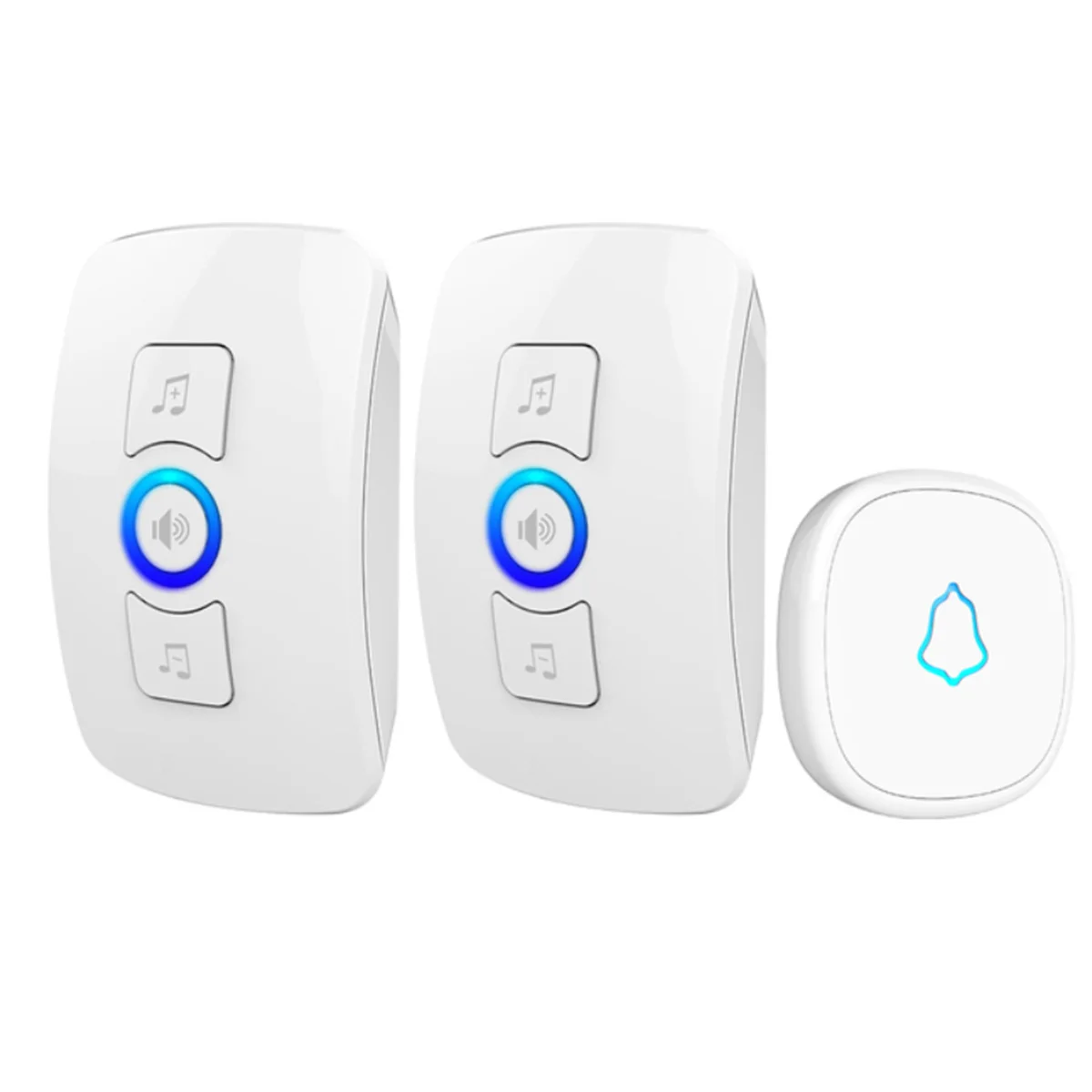 

Wireless Doorbell White Color Home Security Welcome System Waterproof Press Button Doorbell Kit( Kit 3) EU Plug