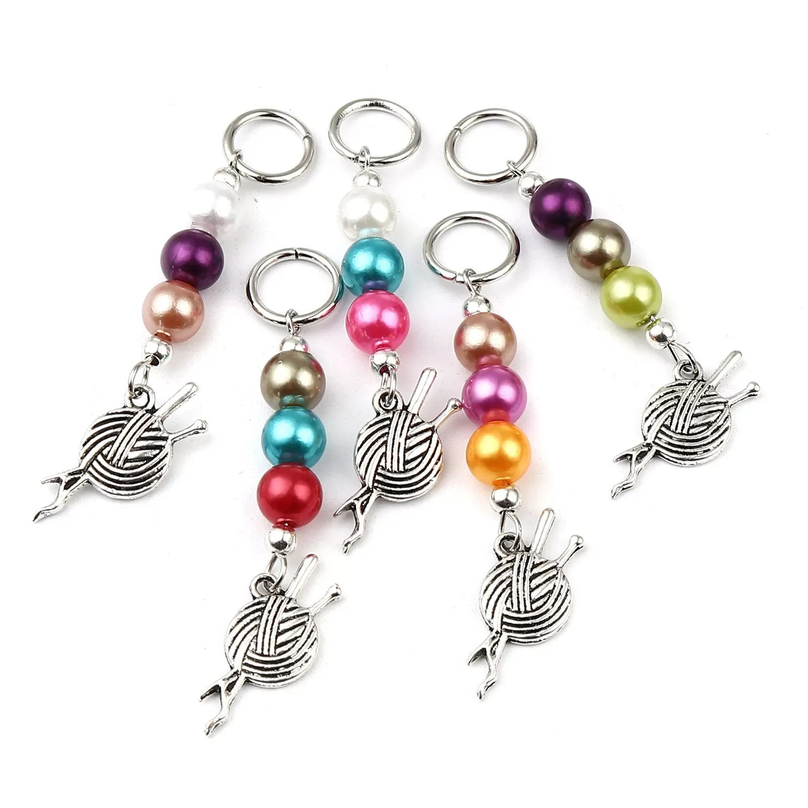 

New in Sheep Yarn Pendants Knitting Stitch Marker Antique Silver Color At Random Color Crochet Locking Needle Clip Knitting Tool
