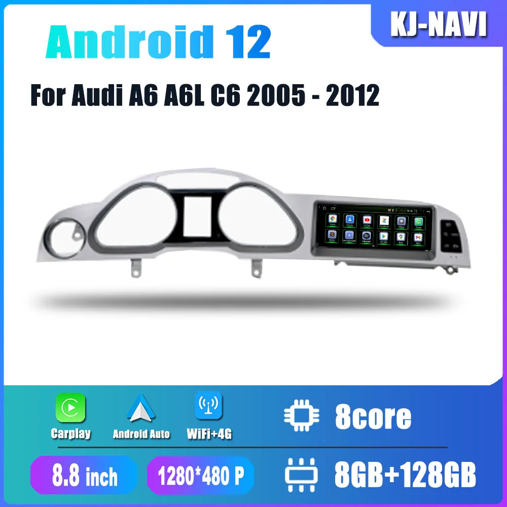 

8.8 '' 4G Lte Android 12 For Audi A6 A6L C6 2005 - 2012 Car Radio Video Car Multimedia GPS Navigation Android Auto Carplay