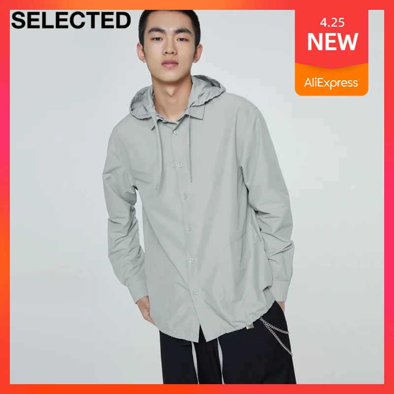 

SELECTED Summer Lightweight Removable Hooded Tooling Trend Long Sleeve Shirt Men S|421205014