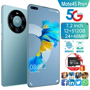 global version 7 2 inch screen 5g smartphone with 12gb512gb large memory for huawei mate 45 pro cellphone samsung mobile phone free global shipping