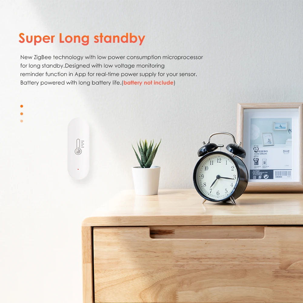 Датчик температуры Tuya Zigbee для умного дома приложение Smart Life мониторинга в режиме