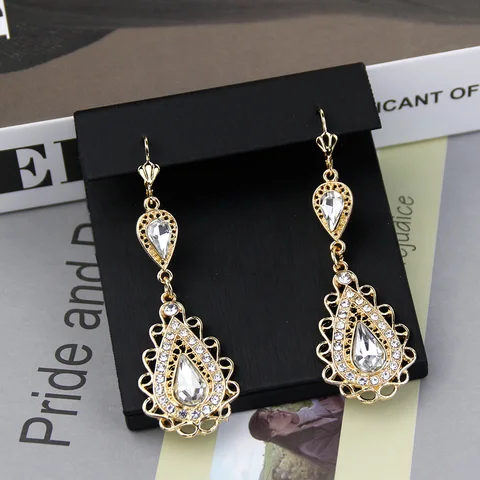 Серьги Sunspicems кристаллы золотые