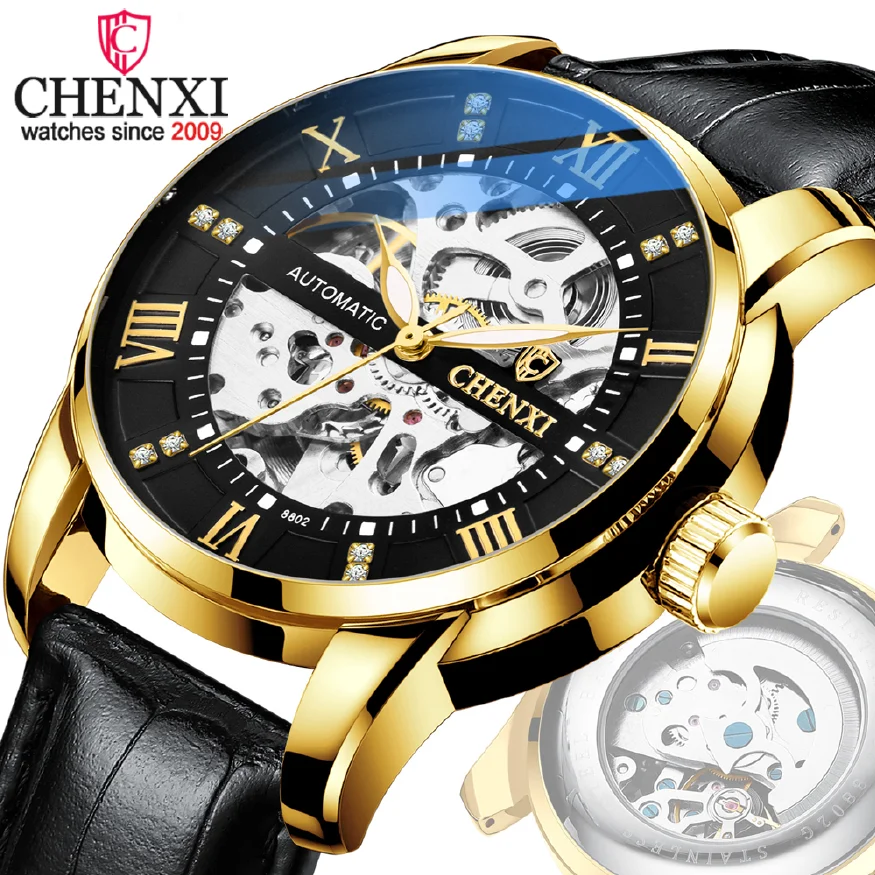 

CHENXI Luxury Automatic Mens Watch Business Waterproof Clock Top Brand Mechanical Watch Men Quartz Wristwatch Relogio Masculino