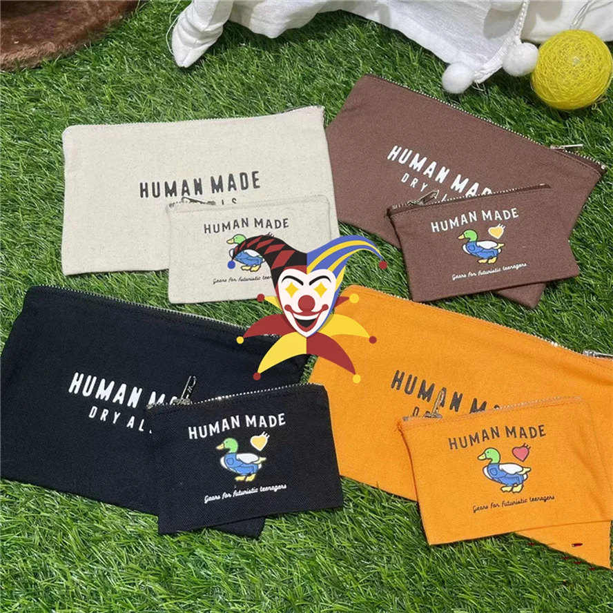

Canvas HUMAN MADE Patch Duck Coin Purses Men Women Cartoon Graphic HUMAN MADE Bag Zipper Opening
