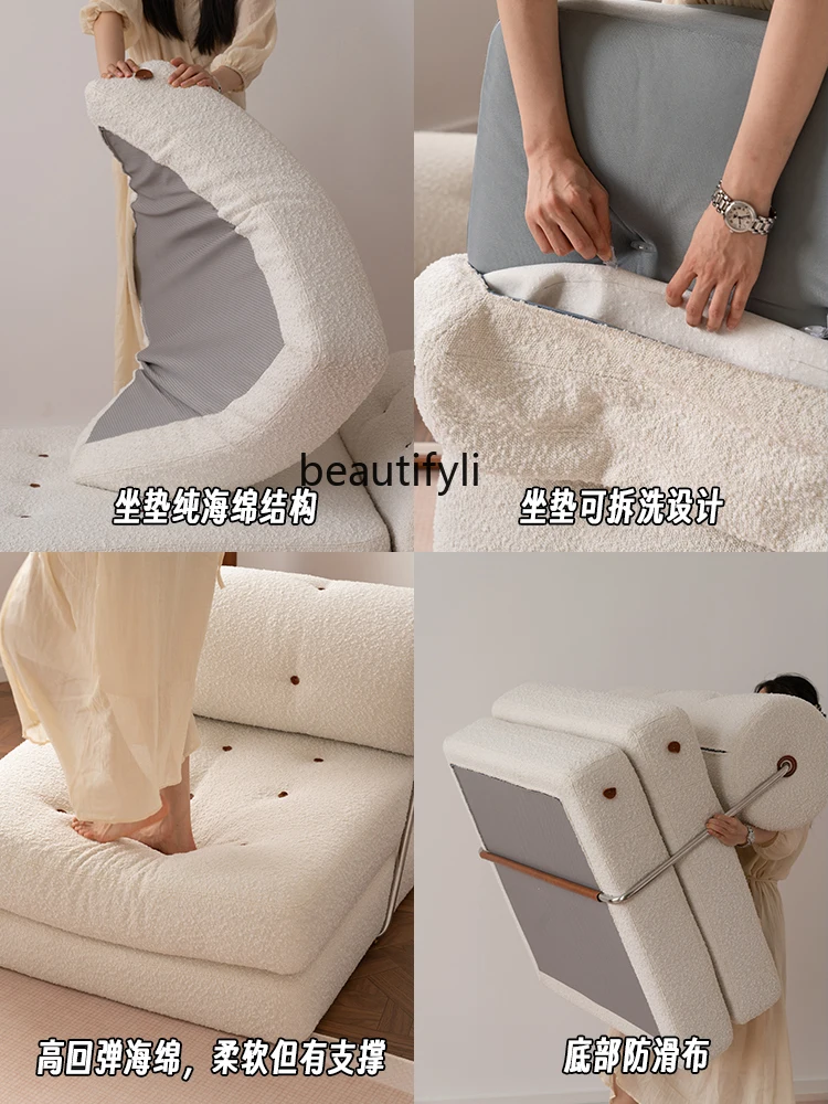 Диван-модуль ленивый диван классический диван-кровать джинсовая ткань ретро