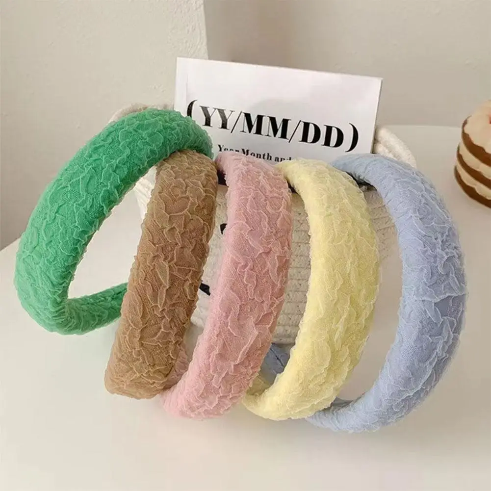 

Candy Crinkled Sponge Headband For Women Fashion Koera Style Hair Hoop Hairbins For Ladies Girl Headwear Hair Accessories R5u3