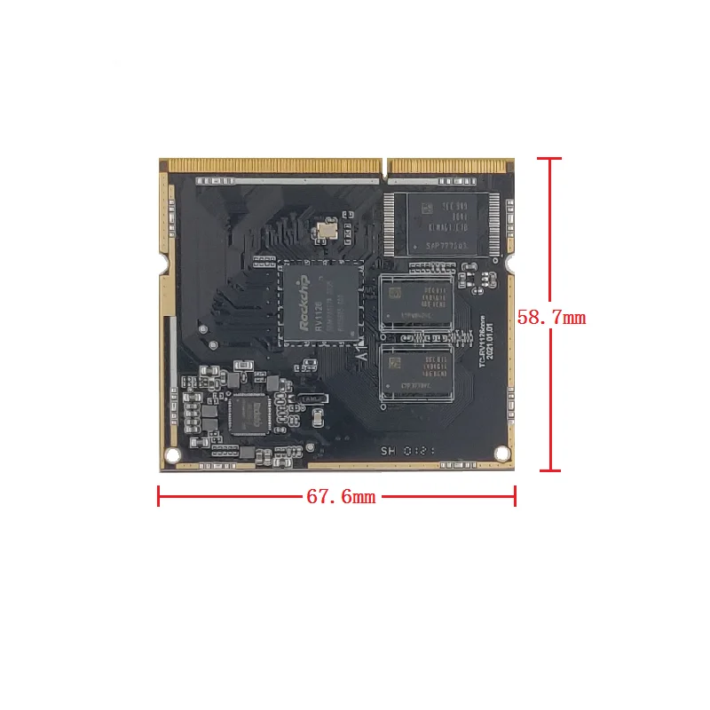 Фото Smartfly Rockchip RV1126/RV1109 Четырехъядерный процессор с золотым пальцем ARM Cortex A7 32-битный NEON FPU 1G DDR3 8G eMMG Основная плата №5