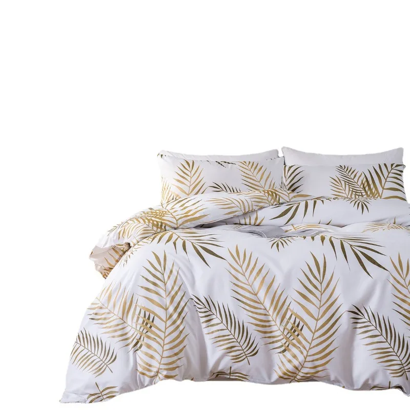 

Modern Style Gold Print Queen Duvet Cover Set Soft Comfortable Single Double Bedding Set Twin King Quilt Cover and 2 Pillowcases