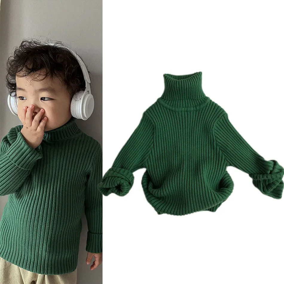 

Детские топы 2022, детские свитера в рубчик, детская Корейская трикотажная одежда, однотонная Джерси для мальчиков и девочек, белые, зеленые, к...