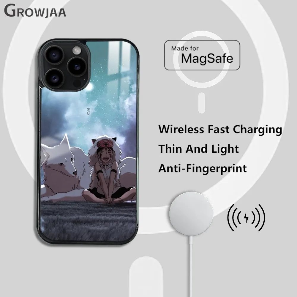 Чехол для телефона в стиле аниме P-Princess M-Mononoke iPhone 16 15 14 13 12 11 Pro Max Plus Mini Magsafe